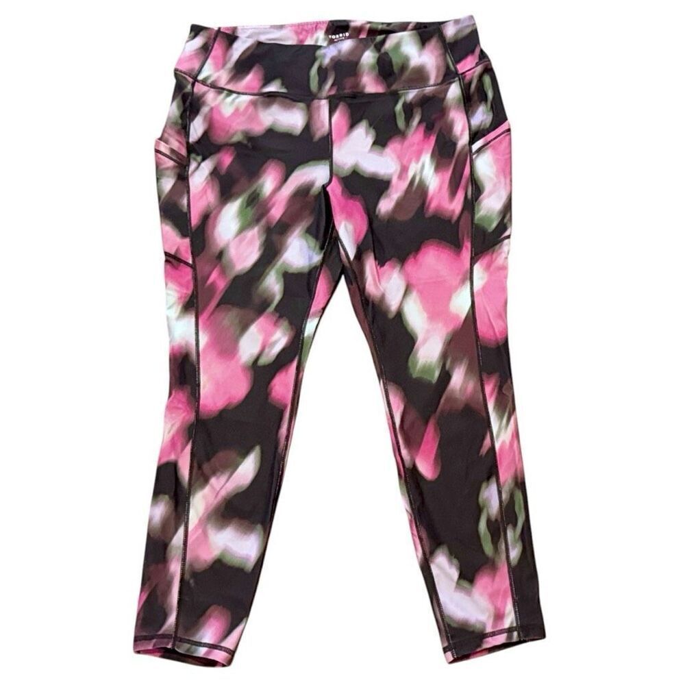 Torrid Black & Pink Full-Length Side Pocket Active Legging size 3 3XL - Picture 5 of 15